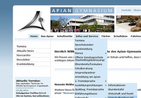 Webpräsenz (Content-Management-System) mit ausklappbarer Layernavigation und mehrstufiger Navigationstiefe